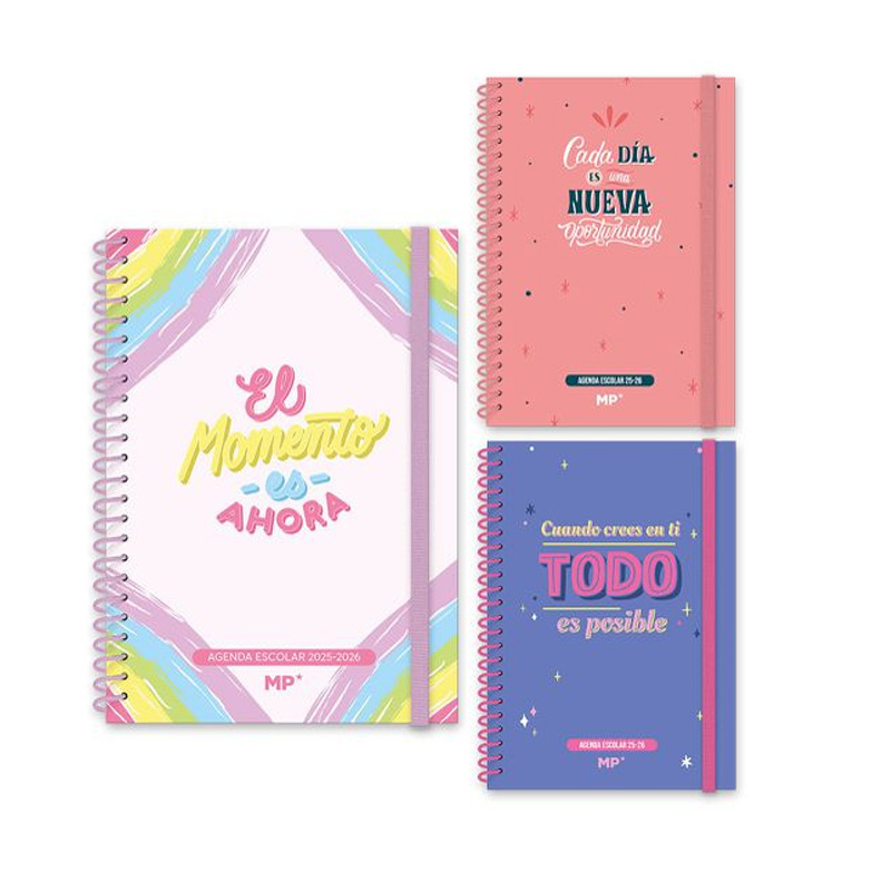 Agenda escolar A5 Motivación día página 2025-2026