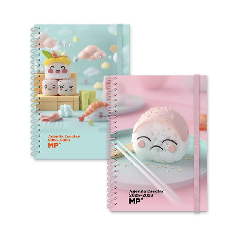 Agenda escolar A6 Sushi Día Página 2025-2026