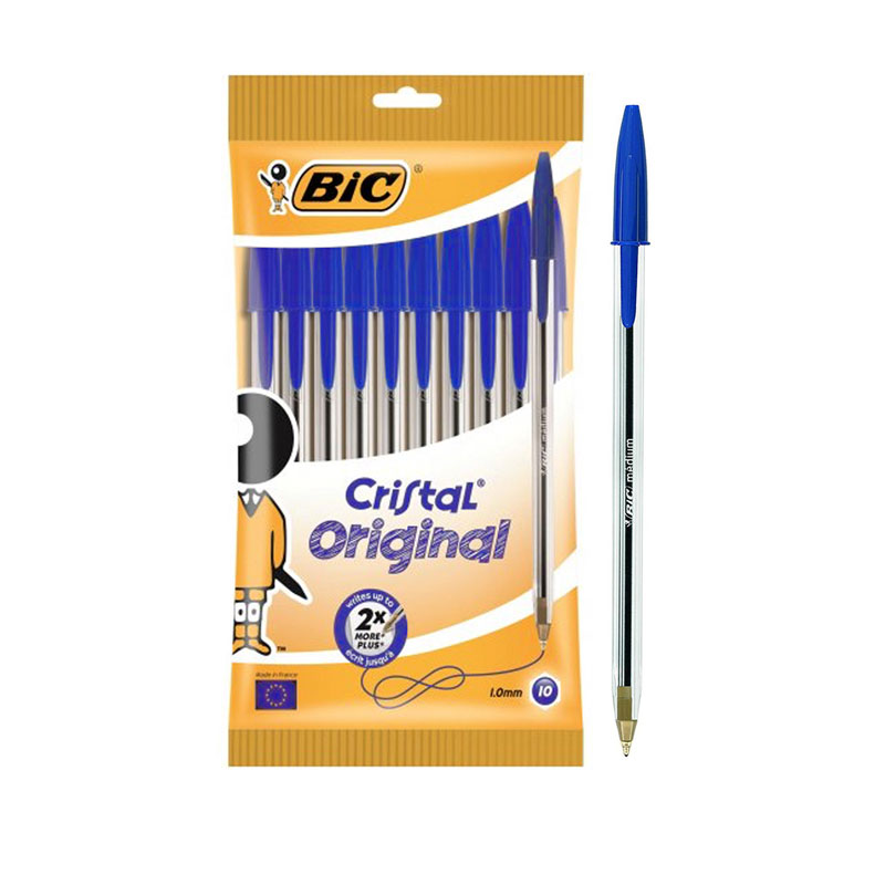 Sobre bolígrafos Bic Cristal Original color azul 1.0mm