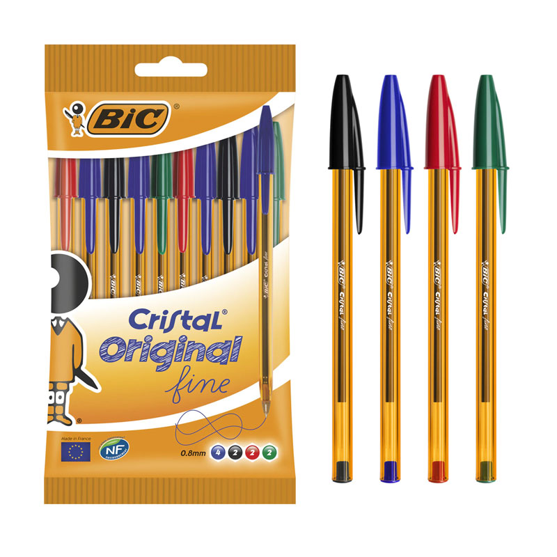 Sobre bolígrafos Bic Cristal Original Fine 4 colores 0.8mm 批发