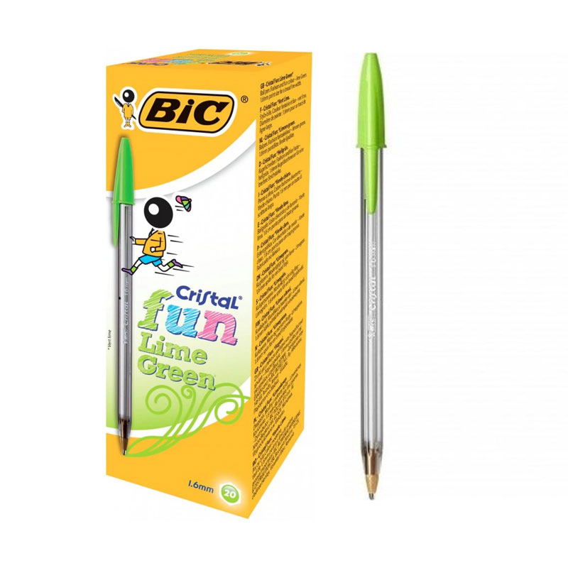 Bolígrafo Bic Cristal Fun verde lima 1.6mm