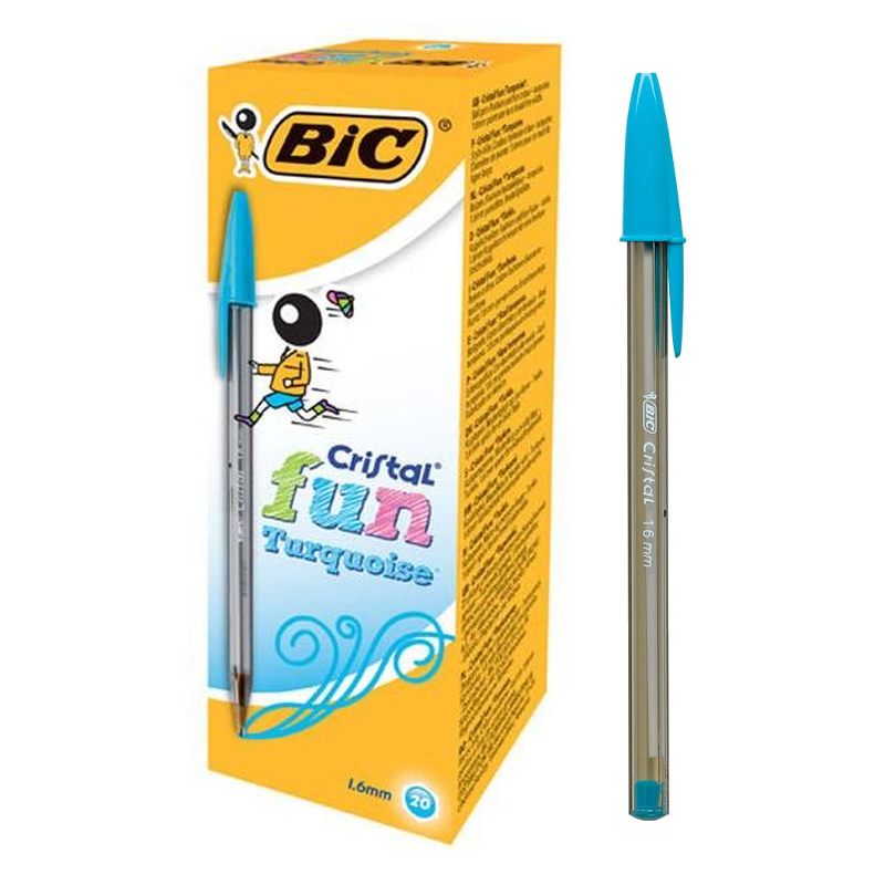 比克Bic Cristal水晶透明笔杆圆珠笔1.6mm 浅蓝色