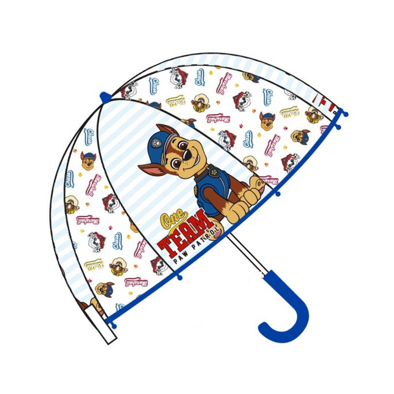 Paraguas automático burbuja transparente Paw Patrol Chase 65cm