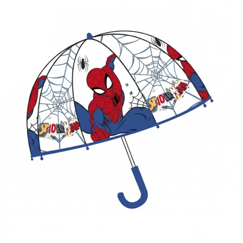 Paraguas automático burbuja transparente Spiderman 65cm