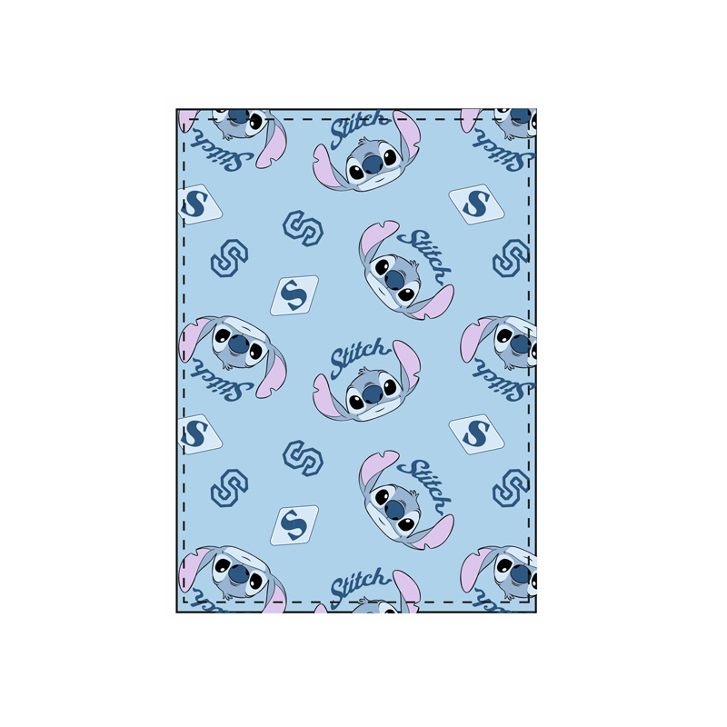 Manta coralina 100x140cm Stitch Disney - azul