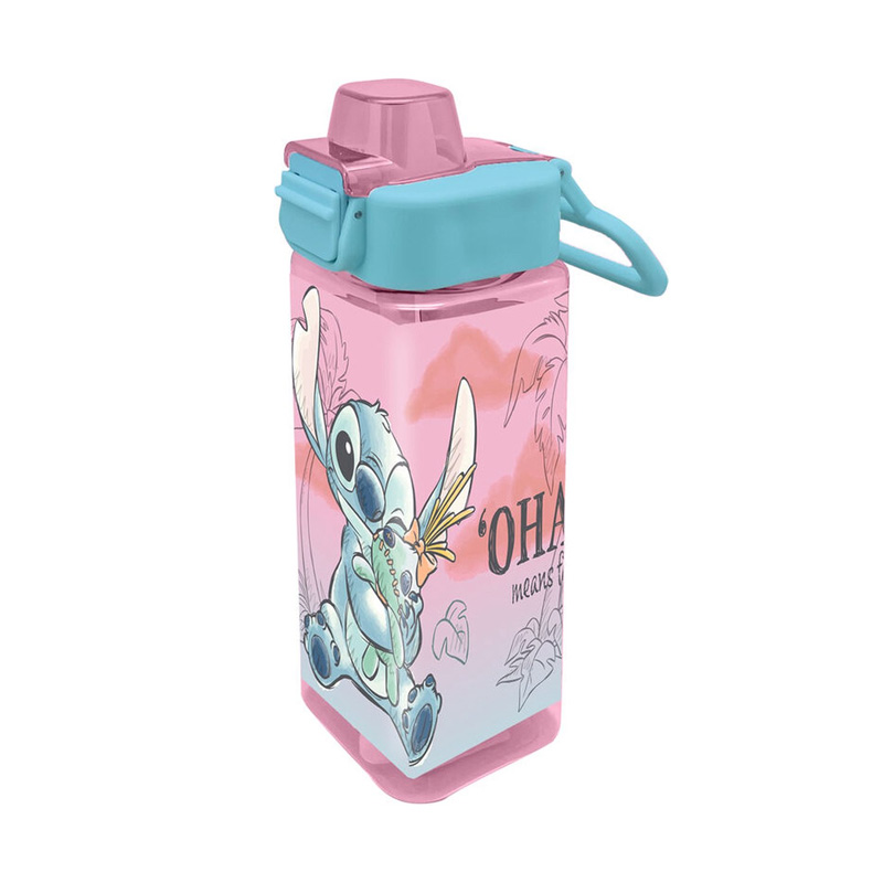 Botella cuadrada pop up Stitch Disney 500ml