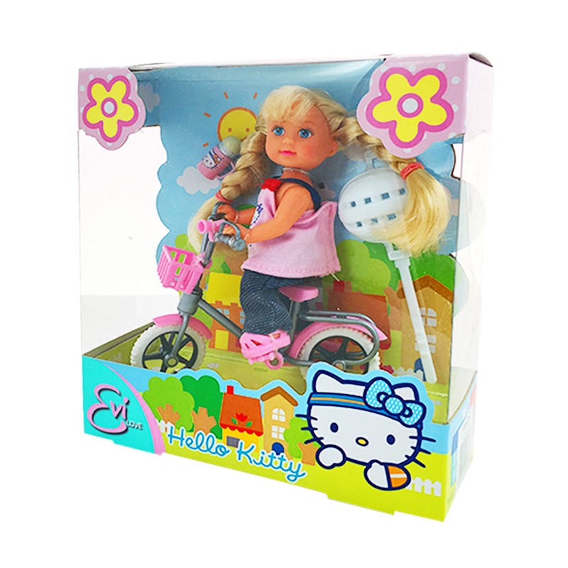 Distribuidor mayorista de Muñeca Evi Love Bicicleta Hello Kitty - modelo trenzas