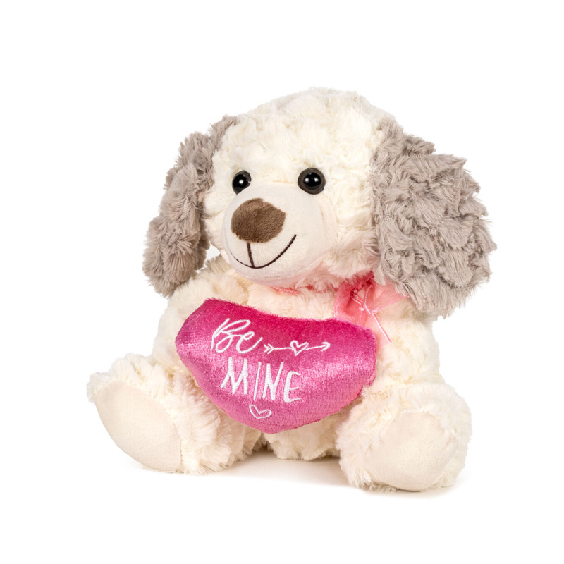 Peluche Perro c/corazón Be mine 28cm