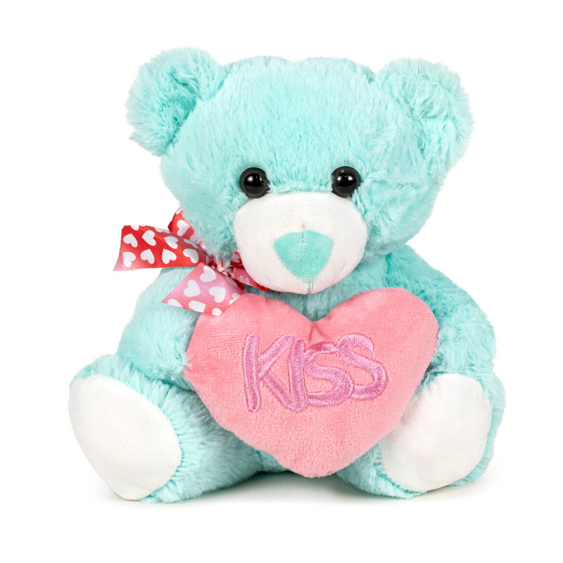 Peluche Oso c/corazón Kiss 28cm - verde