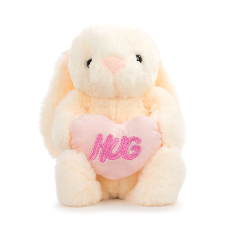 Peluche Conejo c/corazón 28cm - beige