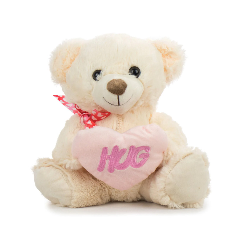 Peluche Oso c/corazón Hug 28cm - beige