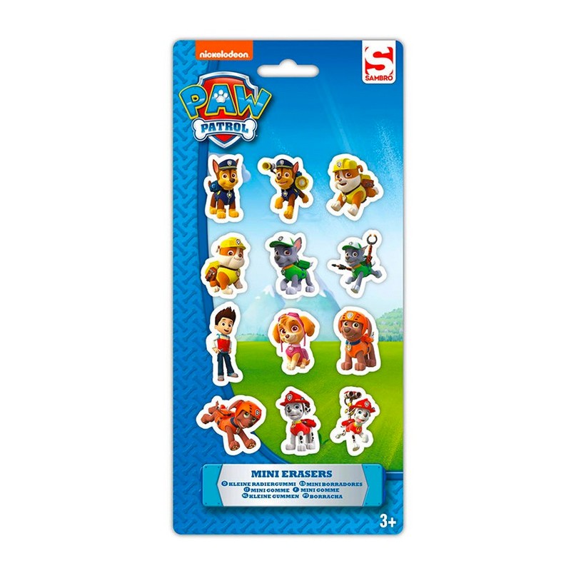 Distribuidor mayorista de Pack 12 mini gomas Paw Patrol (La Patrulla Canina)