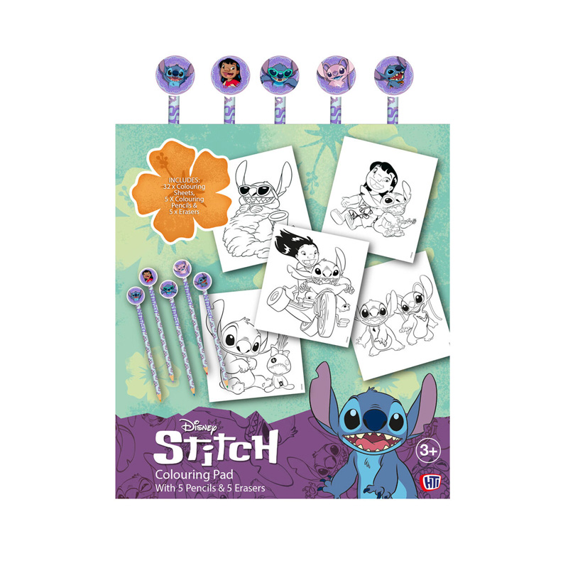 Set libro para colorear c/lápices de colores Stitch Disney