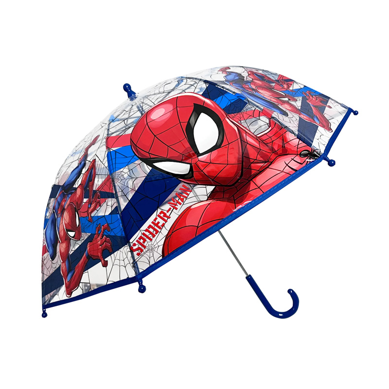 Paraguas manual burbuja transparente Spiderman 64cm