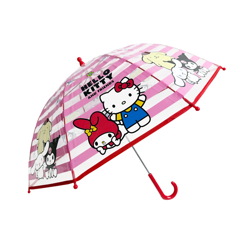 Paraguas manual burbuja transparente Hello Kitty and Friends 64cm