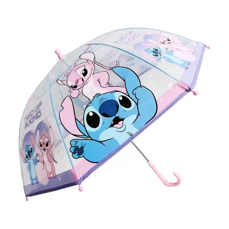 Paraguas manual burbuja transparente Stitch & Angel Disney 64cm