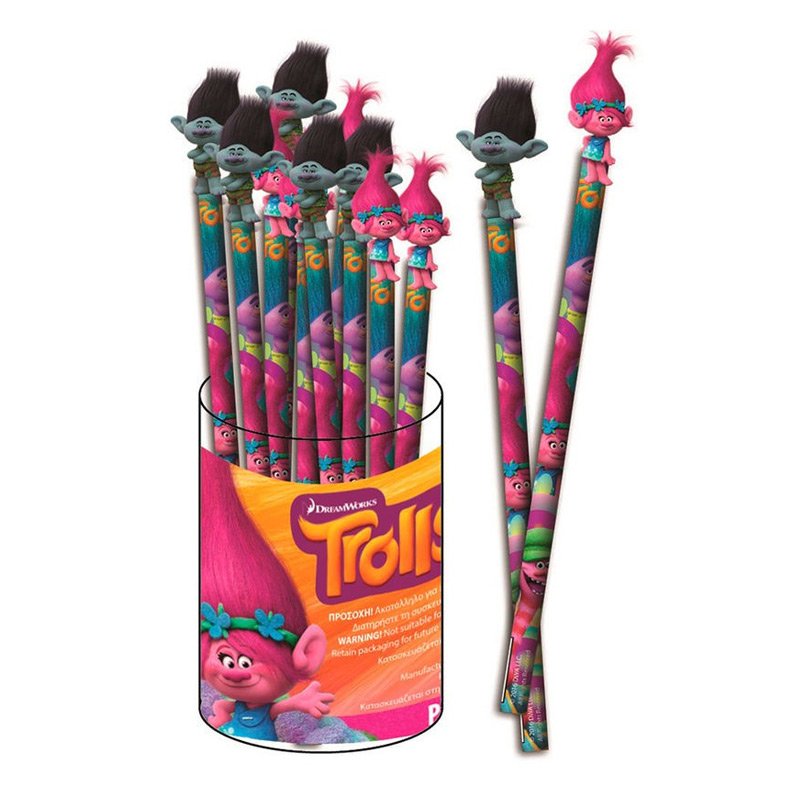 Distribuidor mayorista de Lápiz con figura de goma de Trolls