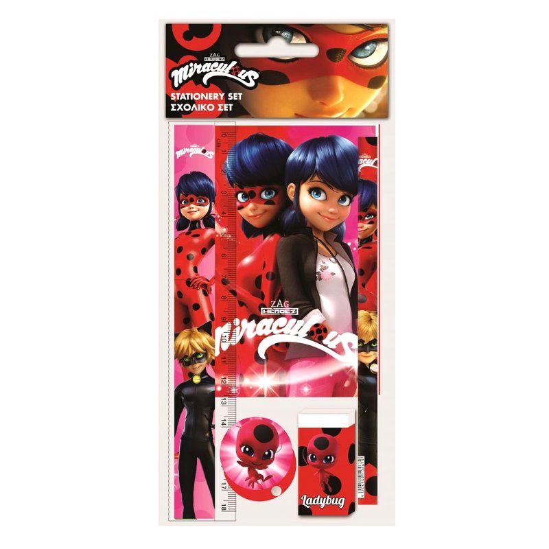 Distribuidor mayorista de Set de papelería 5 piezas Prodigiosa Ladybug Miraculous