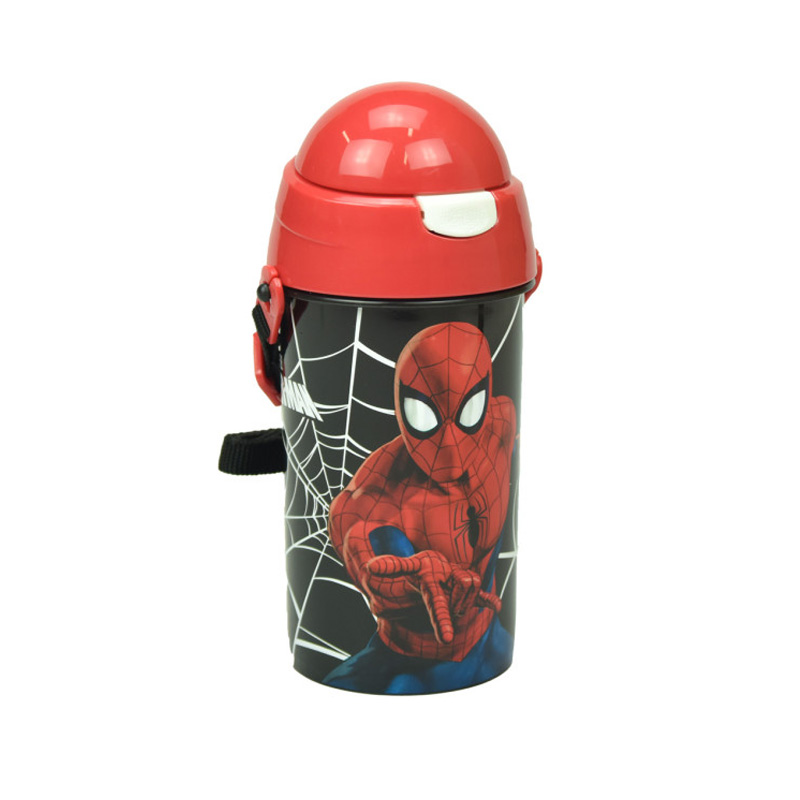 Cantimplora Pop Up 500ml Spiderman - negro