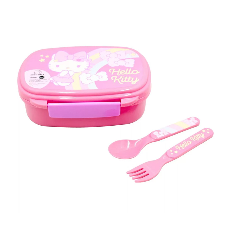 Sandwichera rectangular c/cubiertos Hello Kitty