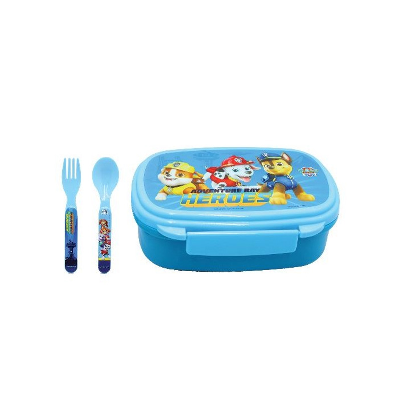 Sandwichera rectangular c/cubiertos Paw Patrol Heroes