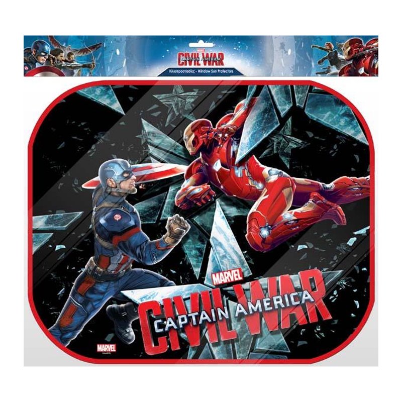 Distribuidor mayorista de 2 parasoles laterales Capitán América con lámina colorear