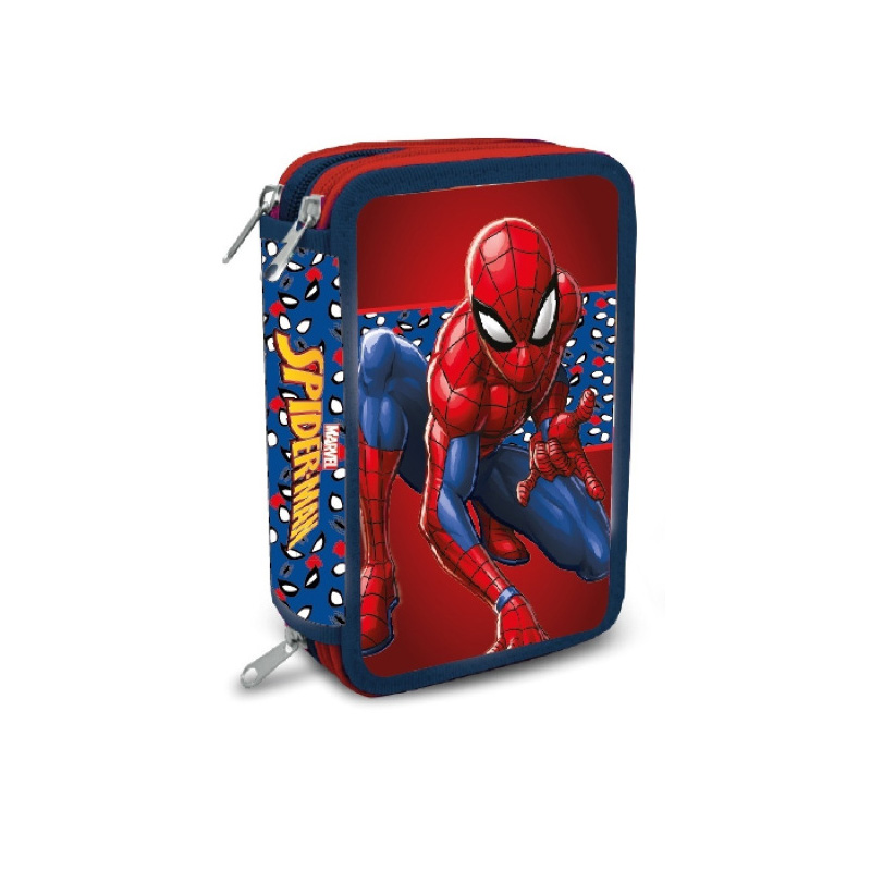 Plumier triple Spiderman Marvel 20cm - rojo