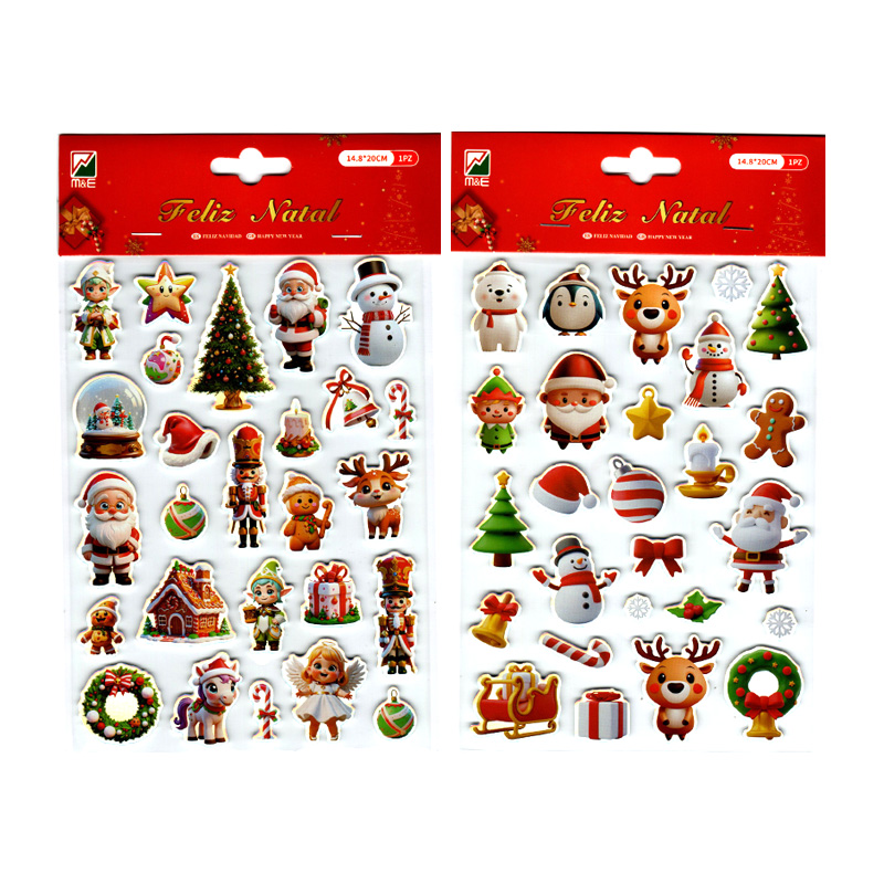 Pegatinas 3D Fantasía Navideña Feliz Navidad