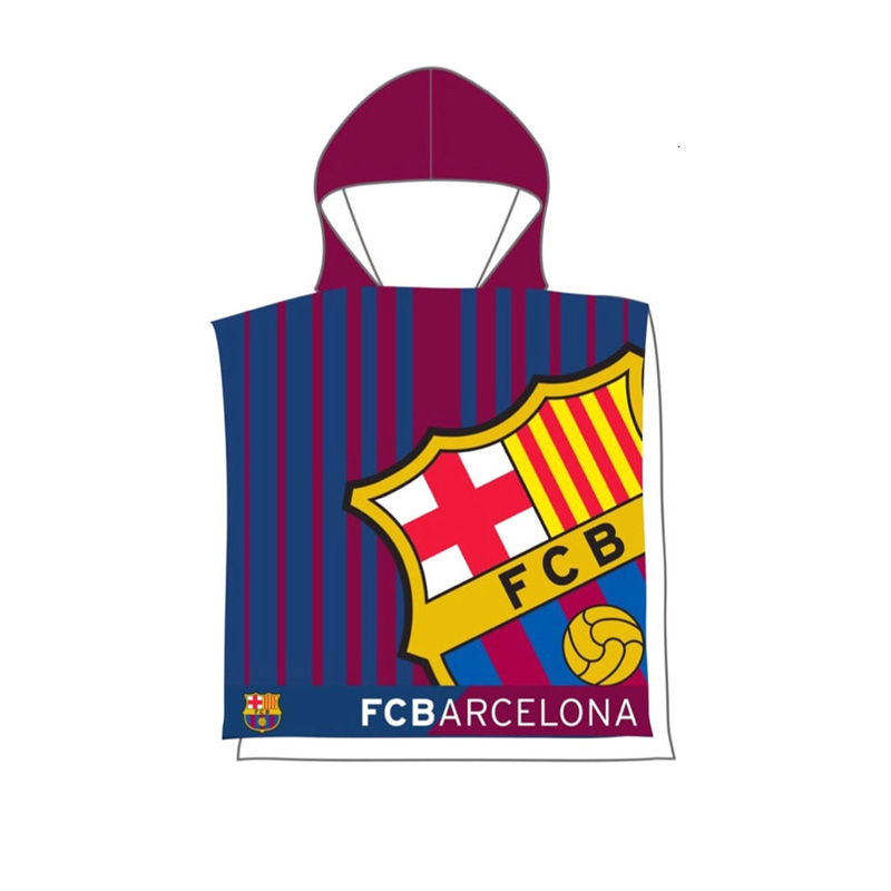 Poncho toalla microfibra 55x110cm FCB Barcelona