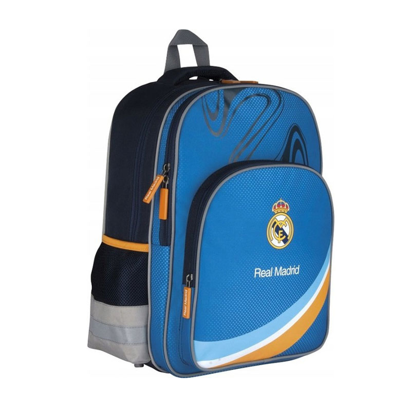 Mochila escolar azul 45cm Real Madrid 4 cremalleras - Kilumio