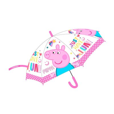 Paraguas automático transparente Peppa Pig 60cm