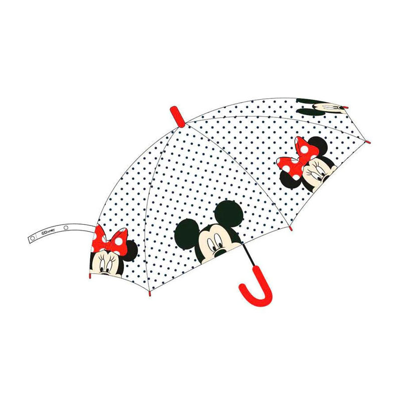 Paraguas automático transparente Minnie 60cm - rojo 批发