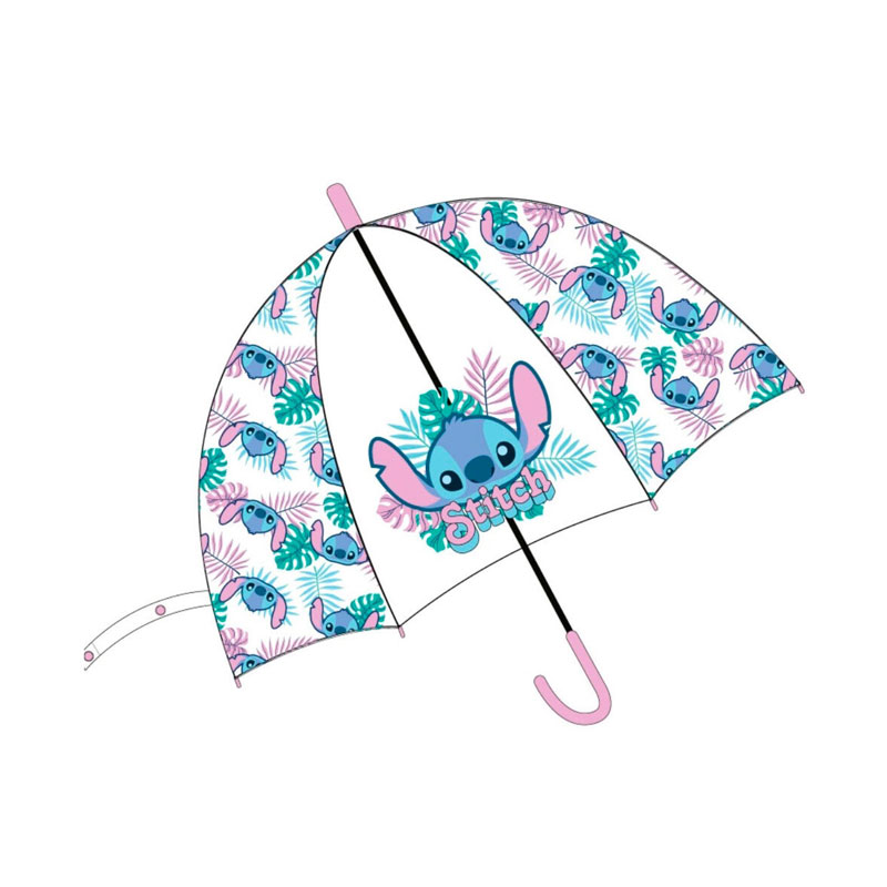 Paraguas automático transparente Stitch 67cm - rosa 批发