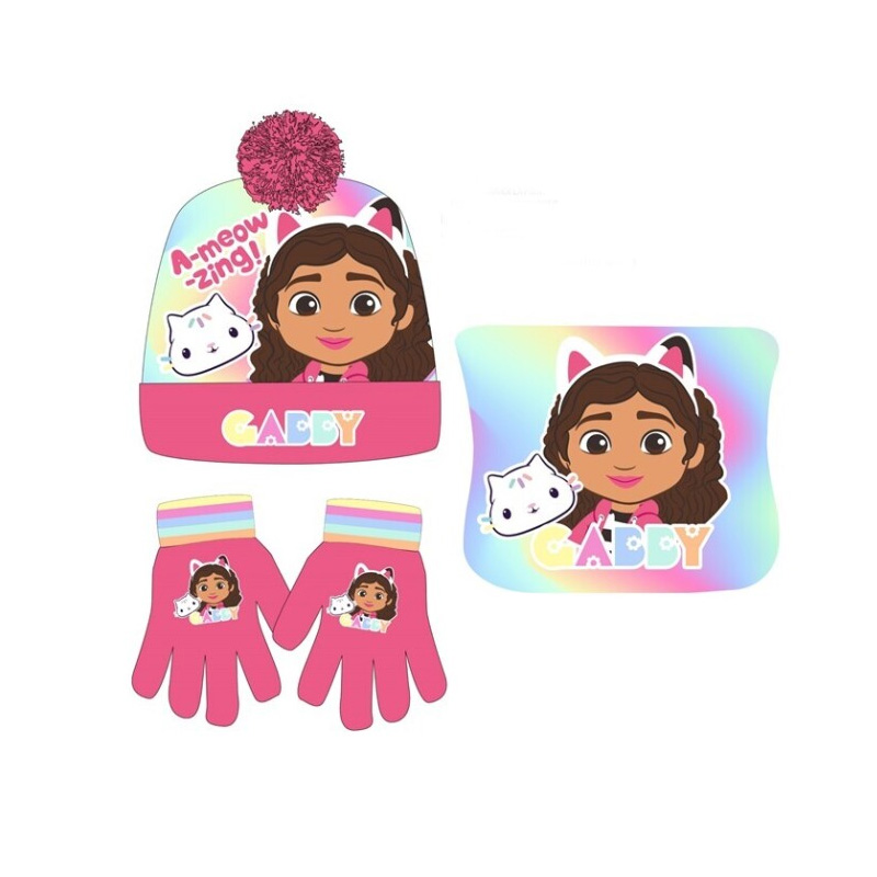 Set gorro guantes y braga cuello 52cm La casa de muñecas Gabby