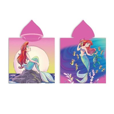 Poncho toalla microfibra Ariel Princesas Disney 50x100cm