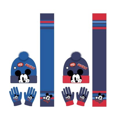 Set gorro guantes y bufanda Mickey 2 colores