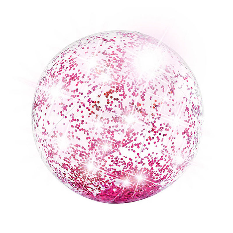 Distribuidor mayorista de Pelota hinchable playa transparente Glitter - rosa