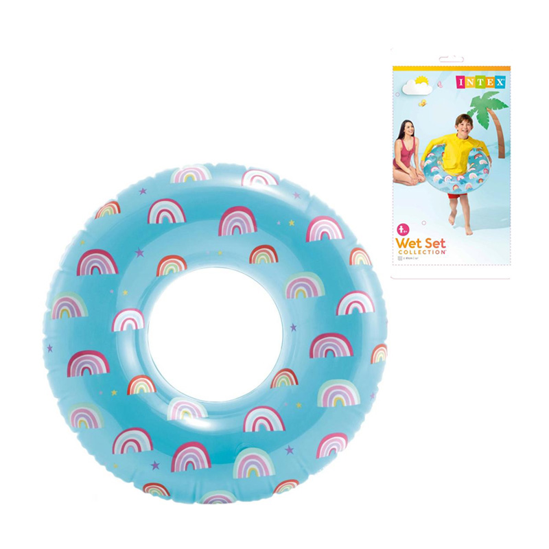 Flotador rueda hinchable piscina 81cm - Arcoíris