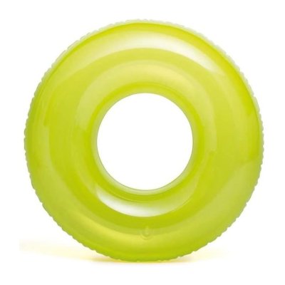 Flotador rueda transparente hinchable piscina - amarillo