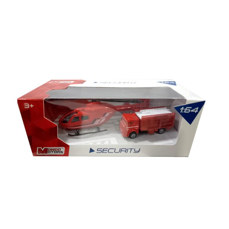 Miniatura vehículo con helicóptero Bomberos escala 1:64