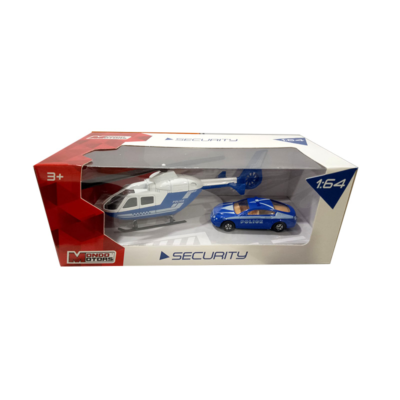 Miniatura vehículo con helicóptero Policía escala 1:64