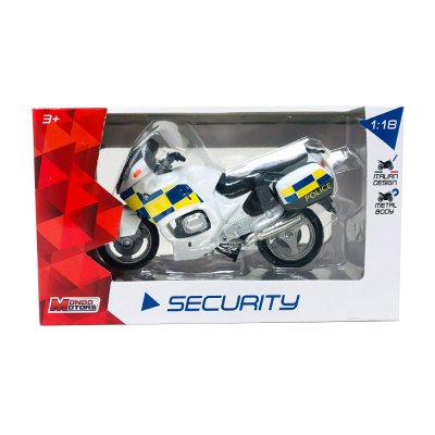 Miniatura vehículo moto Security Police 1:18