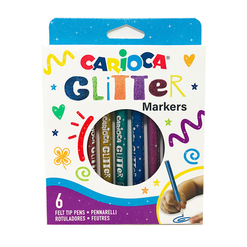 Set 6 rotuladores Carioca Glitter Markers