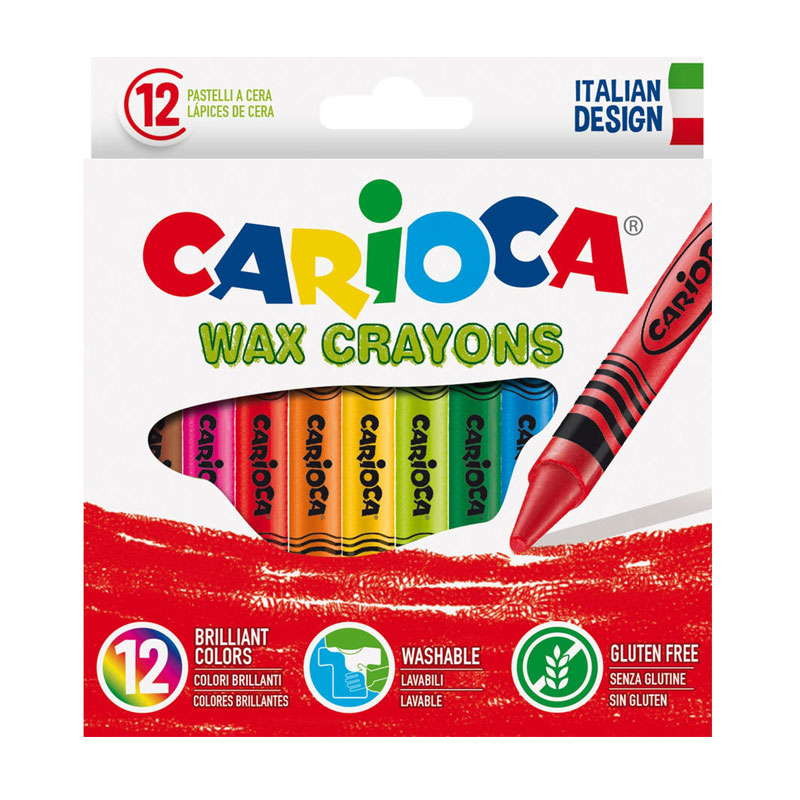 Set de 12 lápices cera Carioca Wax Crayons