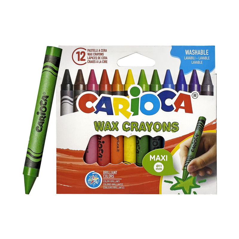 Set de 12 lápices cera Carioca Wax Crayons Maxi
