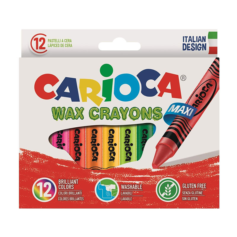 Set de 12 lápices cera Carioca Wax Crayons Maxi