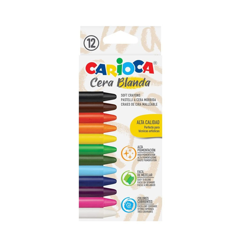 Set de 12 lápices cera blanda Carioca