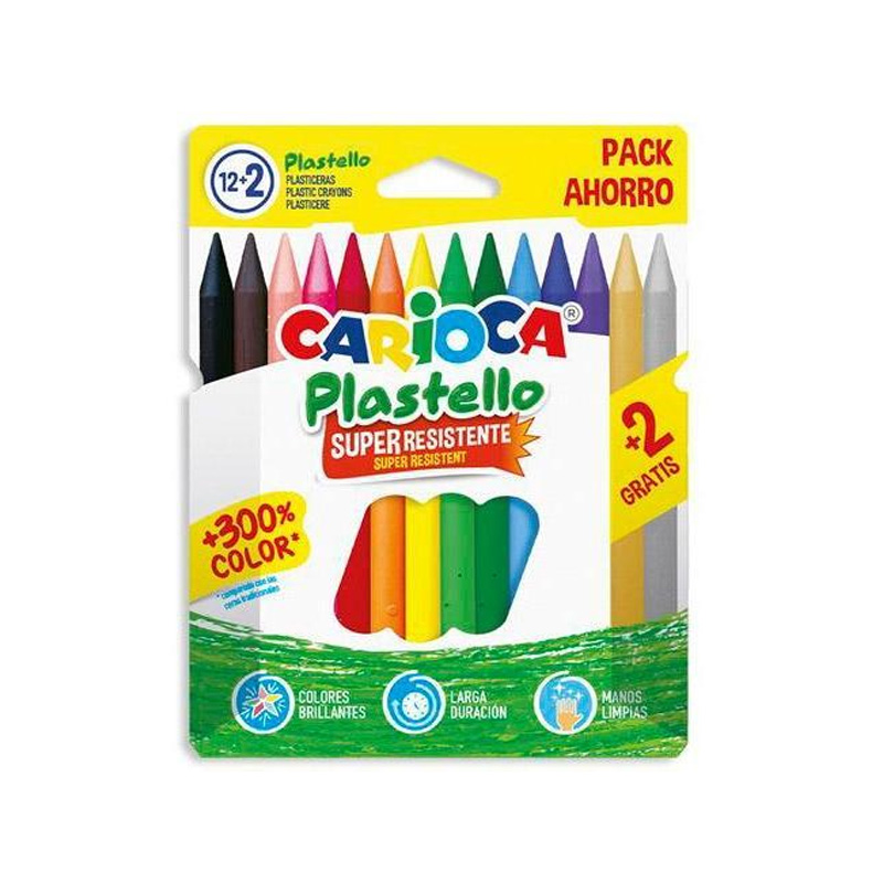 Set de 14 lápices cera Carioca Plastello