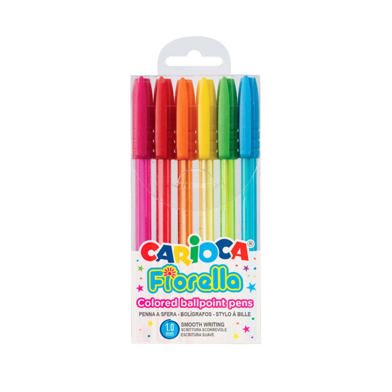 Distribuidor mayorista de Set de 6 bolígrafos colores Carioca Fiorella
