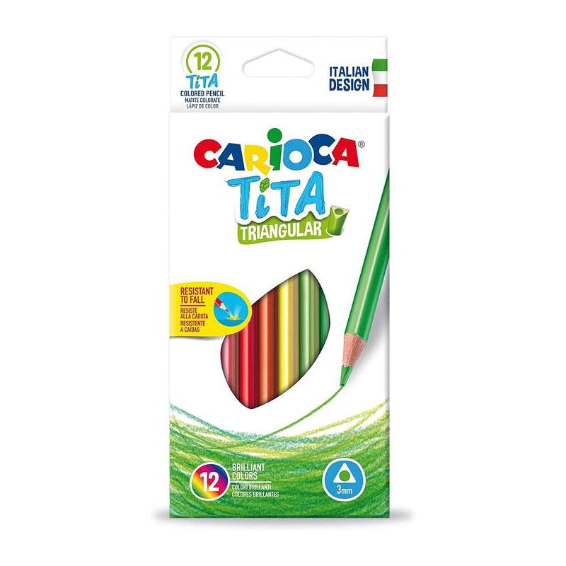 Set 12 lápices de colores Carioca Tita Triangular